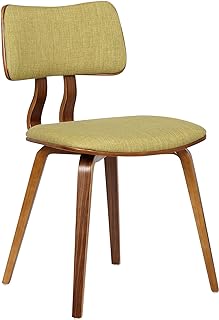 Chaise de salle à manger armin living jaguar en tissu vert et finition