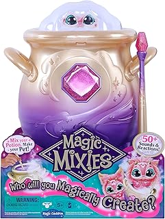 Magic mixes chaudron à pulvérisation magique avec peluche interactive 8 pouces rose