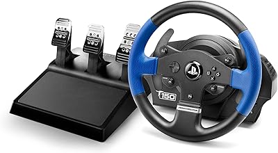 Volant de course thrustmaster t150 pro force avec 3 pédales pour playstation