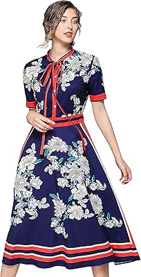 Robe mi-longue décontractée avec boutons et imprimé floral pour femme