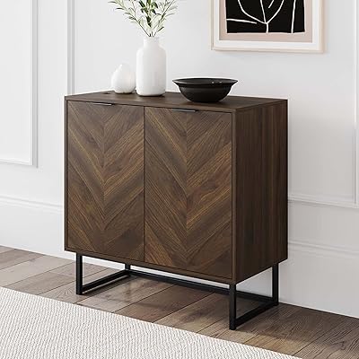 Buffet contemporain nathan james enlo armoire de rangement de 32 pouces avec portes