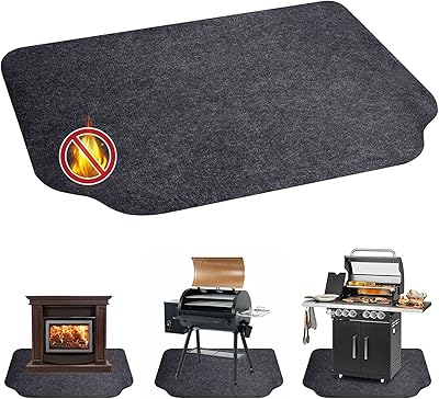 Le tapis de barbecue sous le brasero white shop protège les terrasses