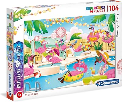 Puzzle clementoni flamingo party 104 pièces