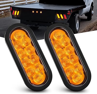 - tl-08 feux arrière ovales à led ambre de 6