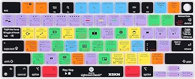 Xskn lightroom classic shortcuts design housse de clavier en silicone pour apple m2