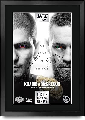 Hwc trading ufc 229 fight khabib nurmagomedov vs conor mcgregor cadeau signature photo