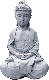 Statue de bouddha zen assis légère kanti pour l'intérieur et l'extérieur, béton naturel