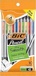 Porte-mines bic extra lisses avec gommes pointe moyenne (07 mm) paquet de 10