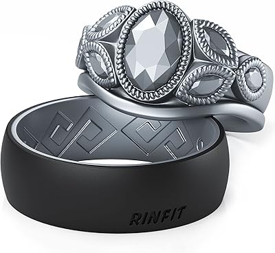 Bagues assorties en silicone rinfit pour couples ensembles d'alliances elle et lui