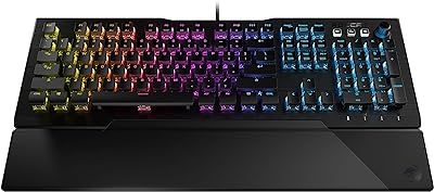 Clavier de jeu mécanique rocate vulcan 121 aimo rgb, rouge, noir, roc 12