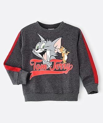 Sweat à capuche tom & jerry pour petit garçon - charbon, 7-8 ans