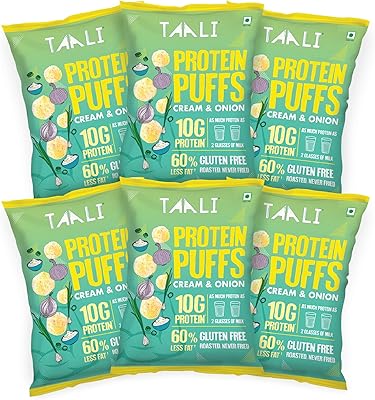 Taali protein puffs crème & oignon 60 grammes paquet de 6
