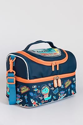 Sac à déjeuner thermique isolé à double compartiment pour enfants, boîte à déjeuner
