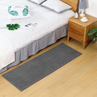 Tapis de bain tecom 50 x 120 cm tapis antidérapant en microfibre douce