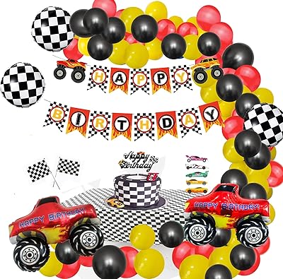 Kit d'arche de guirlande de ballons style voiture de course finiba