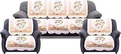 Housse de canapé 5 places en maille cooper industries avec motif floral crème