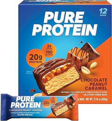 Barre protéinée pure protéine au chocolat, aux arachides et au caramel, 12 pièces