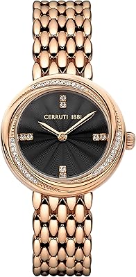 Montre analogique ronde riti ciwlg2207002-30 mm rose bleu marine bracelet