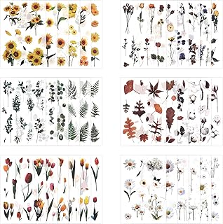 36 feuilles d'autocollants de fleurs pour scrapbooking, autocollants de décoration pour planificateur, autocollants
