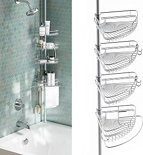 Support de douche à barre de tension zeina home à 4 étagères