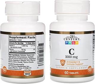 Comprimés de vitamine c du 21e siècle, 60 comprimés, 1000 mg