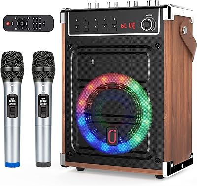 Machine de karaoké gyx avec deux microphones sans fil réglage des basses-aigus
