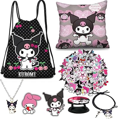 My melody kuromi merch, sac à dos, taie d'oreiller, masque, épingles à boutons