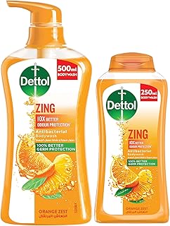 Lavage corporel antibactérien dettol zing orange fresh, 10 fois meilleure protection contre
