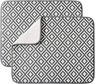 Tapis d'égouttoir à vaisselle carré en plastique elacdon, 2 pièces, tapis d'égouttoir
