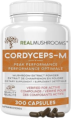300 capsules de cordyceps peak performance, capsules de supplément de champignons cordyceps militaris