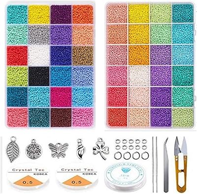 Perles de verre mantra pod de 2 mm et 6 rouleaux de fil