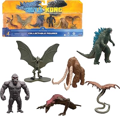 Monster versus mng09000 godzilla vs. kong mini monster 2 pouces, 6 pièces, multicolore