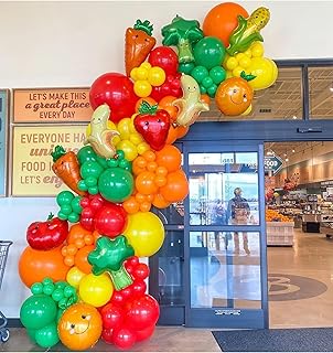 141 pièces kit de décorations de fête de fruits et légumes rouge vert