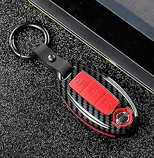 Couvercle de clé de voiture en fibre de carbone et silicone pour nissan