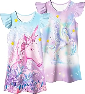 Chemise de nuit deux pièces pour filles de 3 à 10 ans, robe