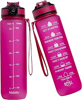 Bouteille d'eau mahmair 1l avec paille, marqueurs de temps et infuseur tritan