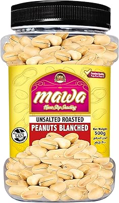 Cacahuètes rôties non salées mawa blanchies | sans sel ajouté huile