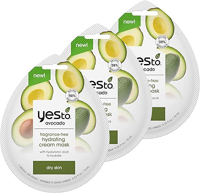 Masque crème hydratant sans parfum yas to avocado, 3 pièces. Diaytar Sénégal : Parce que chaque FCFA compte