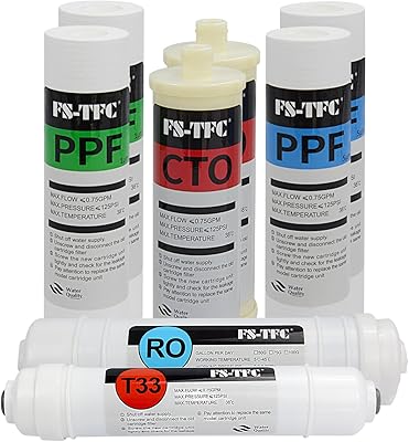 Kit de filtre de remplacement pour filtration d'eau à tolérance inverse fs-tfc fs-ro-100g-a