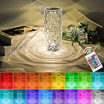 Lampe tactile en cristal, veilleuse rvb à 16 couleurs changeantes avec usb