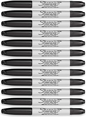 Marqueur permanent sharpie ultra fin à double pointe noir (paquet de 12)