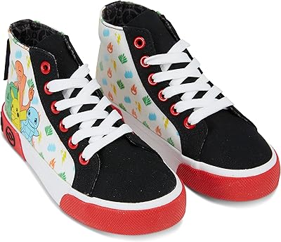 Baskets pikachu pour garçons montantes à lacets charmander bulbasaur