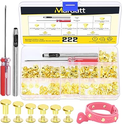 Jeu de vis chicago assorties mardart 222 pièces en 6 tailles avec attaches