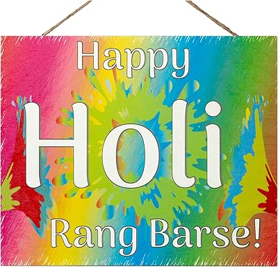 Jennygems happy holi rang barse panneaux en bois, décorations holi, fournitures de fête