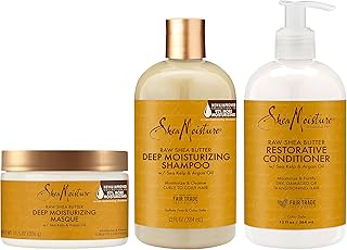 Shampooing et après-shampooing hydratant en profondeur shea moisture pour cheveux crépus, secs