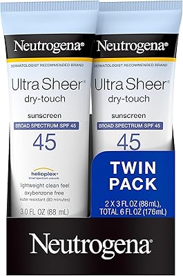 Lotion écran solaire neutrogena ultra sheer dry touch imperméable et non grasse
