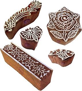 Images de bordures florales et en bois de motifs asiatiques (lot de 5)