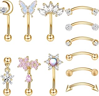 12 pièces de boucles d'oreilles piercing rock pour femmes et hommes