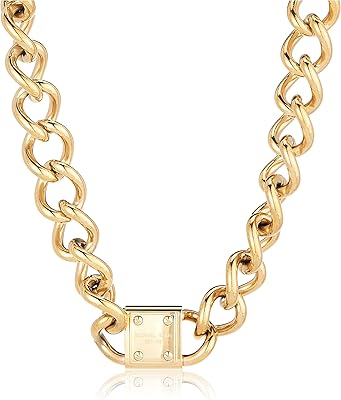 Collier avec pendentif et fermoir en acier inoxydable doré michael kors pour femme