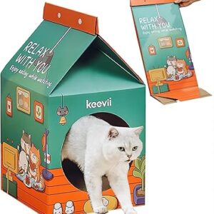 Boîte à lait en carton cool baby cat scratch cave avec boîte interactive à griffoir classique amovible. Commandez en toute confiance sur Diaytar, votre marketplace de confiance